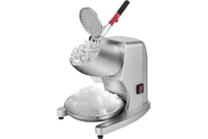 Gowintech 110V 300W Extra Tall Electric Countertop Dual Blades Shaved Ice Crusher Snow Cone Maker Machine Sliver 143lbs Per H