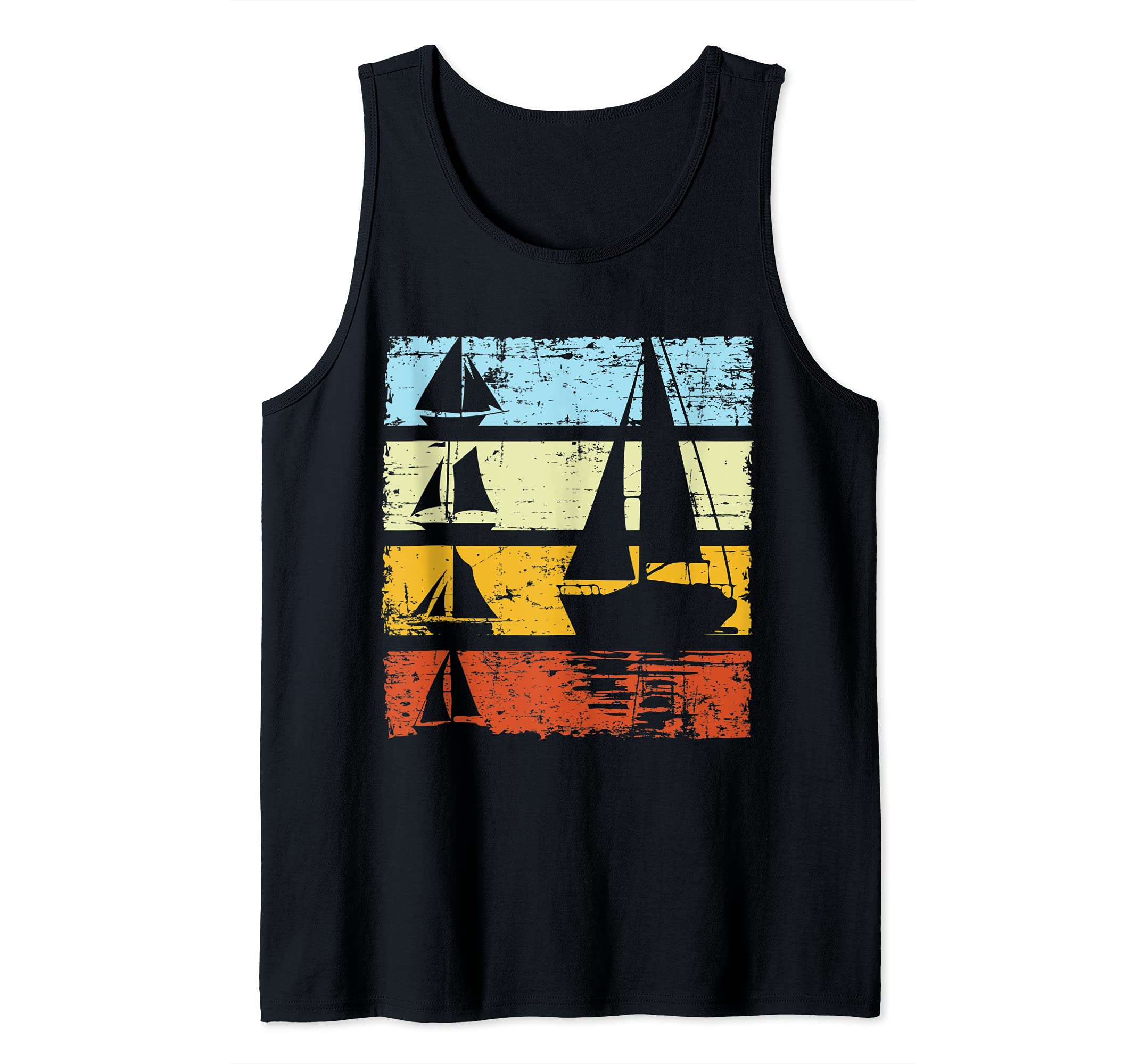 Vintage Sailboat Sunset Sailor Skipper Captain Sailing Gifts Tank Top