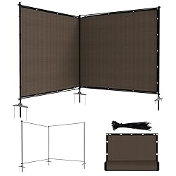 ECOOPTS 6'Hx12'L Brown Privacy Fence Set with Poles