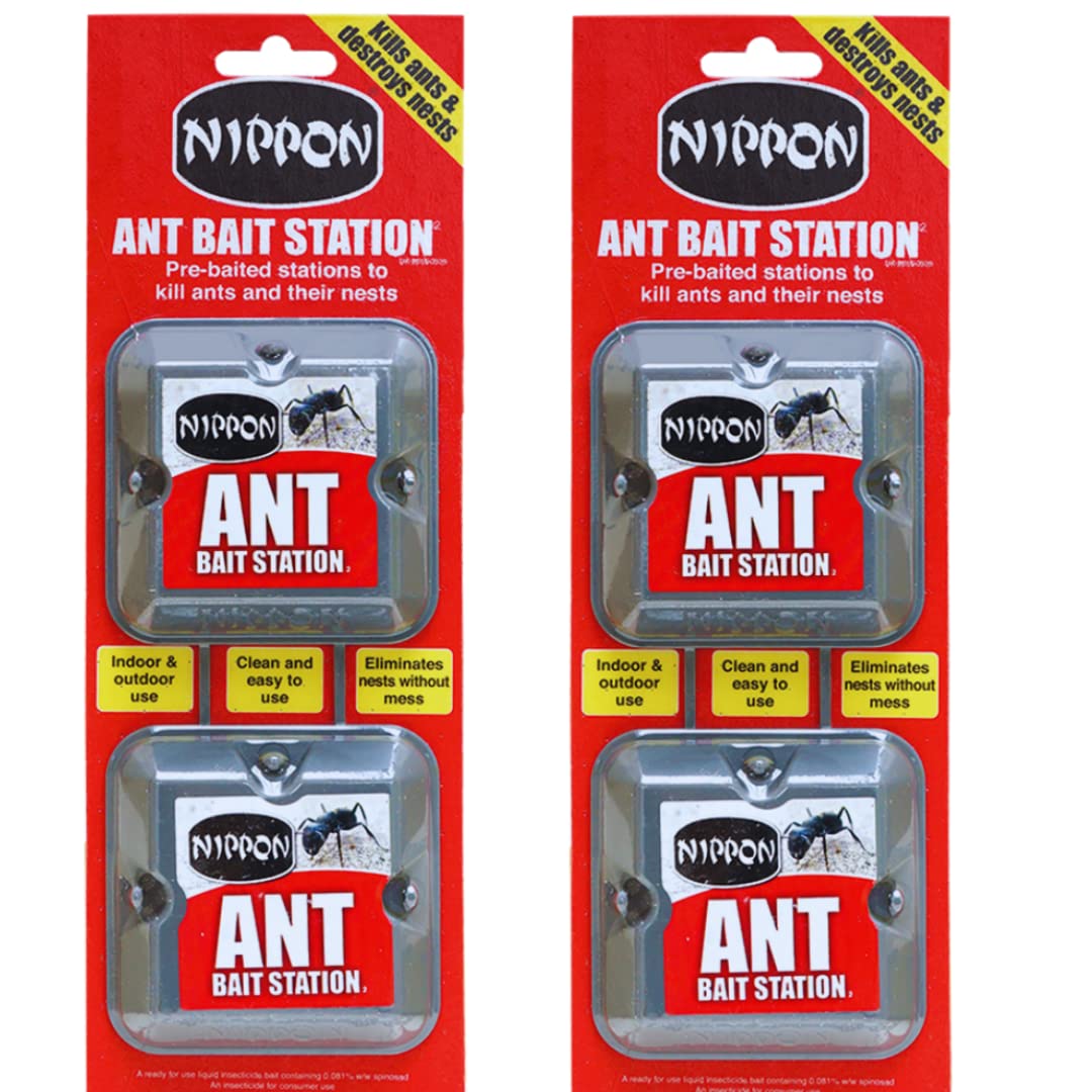 2 x Nippon Ant Bait Station Twin - nippon ant killer Ant Bait Station outdoor, ant nest killer bait stations also use as ant killer indoor, home, garden (ant traps)