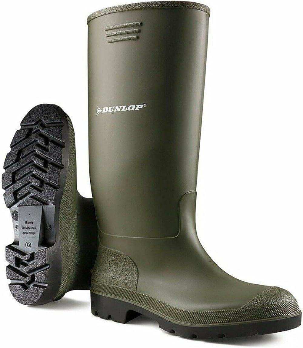 Dunlop Unisex Wellington Boots Fully Waterproof Green Size 6