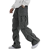 Verdusa Boy's Casual Baggy Cargo Pants Elastic Waist Workout Sweatpants Joggers