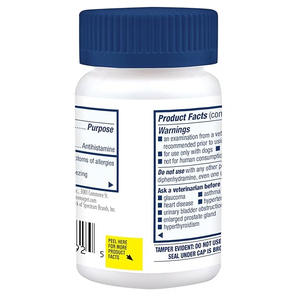 PRO-SENSE ITCH AND ALLERGY SOLUTIONS, FOR DOGS, ANTIHISTAMINE, 100 COUNT