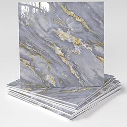 20-Pack Peel and Stick Bleu Or Marble Tiles