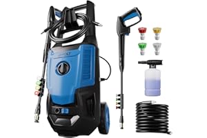 AIVOLT Electric Pressure Washer 4000PSI High Pressure Washer Electric Powered Portable Pressure Washer with 4 Nozzles and Foam Cannon for Car, Fence and Deck Cleaning