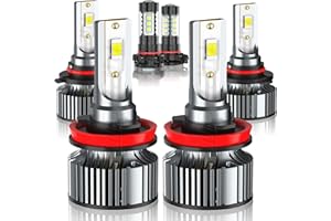 XWQHJW LED Headlight Bulbs Combo Compatible For 2007-2015 Chevy Silverado 1500 2500 3500, 9005 H11 High Low Beam + 5202/PS24W Fog Lights, Replacement Halogen, 6000K White, Plug and Play, Pack of 6