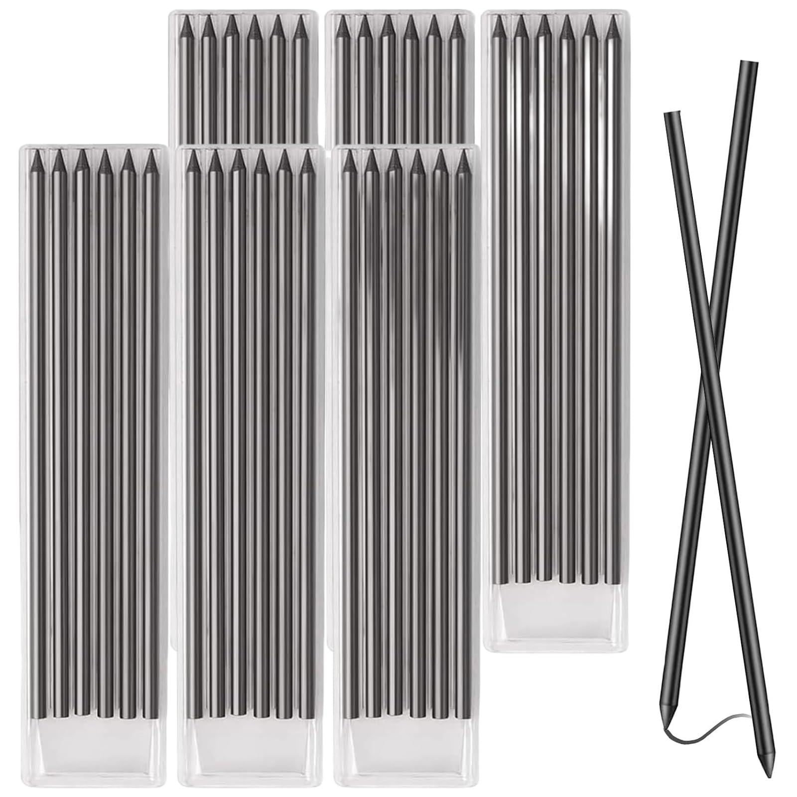 wodehahagou 36 Pcs 2.8mm Carpenters Pencil Refill Deep Hole Marker with Box Pencil Refills Automatic Pencils Set Pencils Waterproof Pencils Refill Replacement Woodworking Tools for Woodwork Building