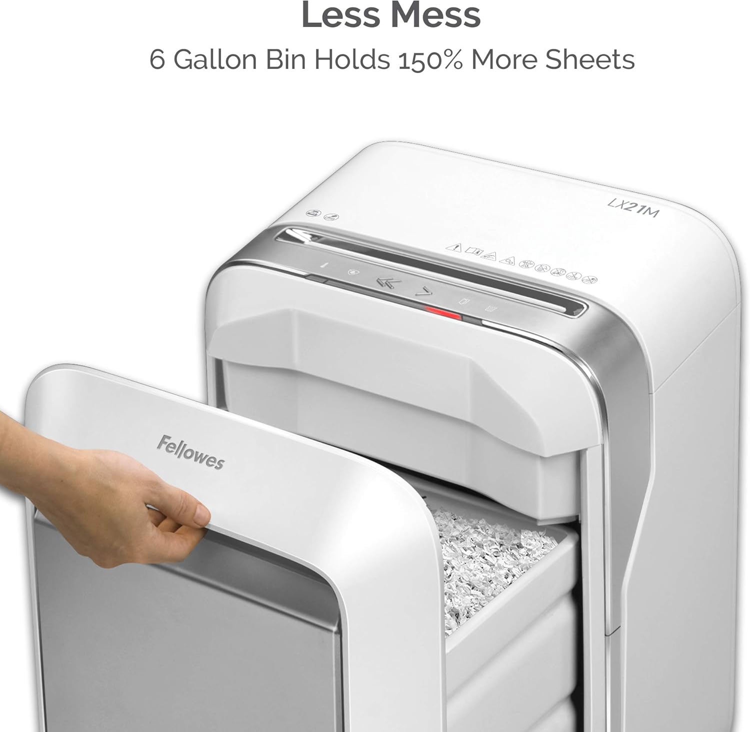 Fellowes LX21M Powershred Micro Cut 16 Sheet Paper Shredder (White) : Office Products