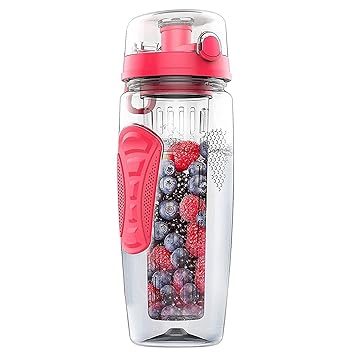 SODIAL 1000ml / 32oz Botella de agua de infusor de infusion de fruta Botella de plastico