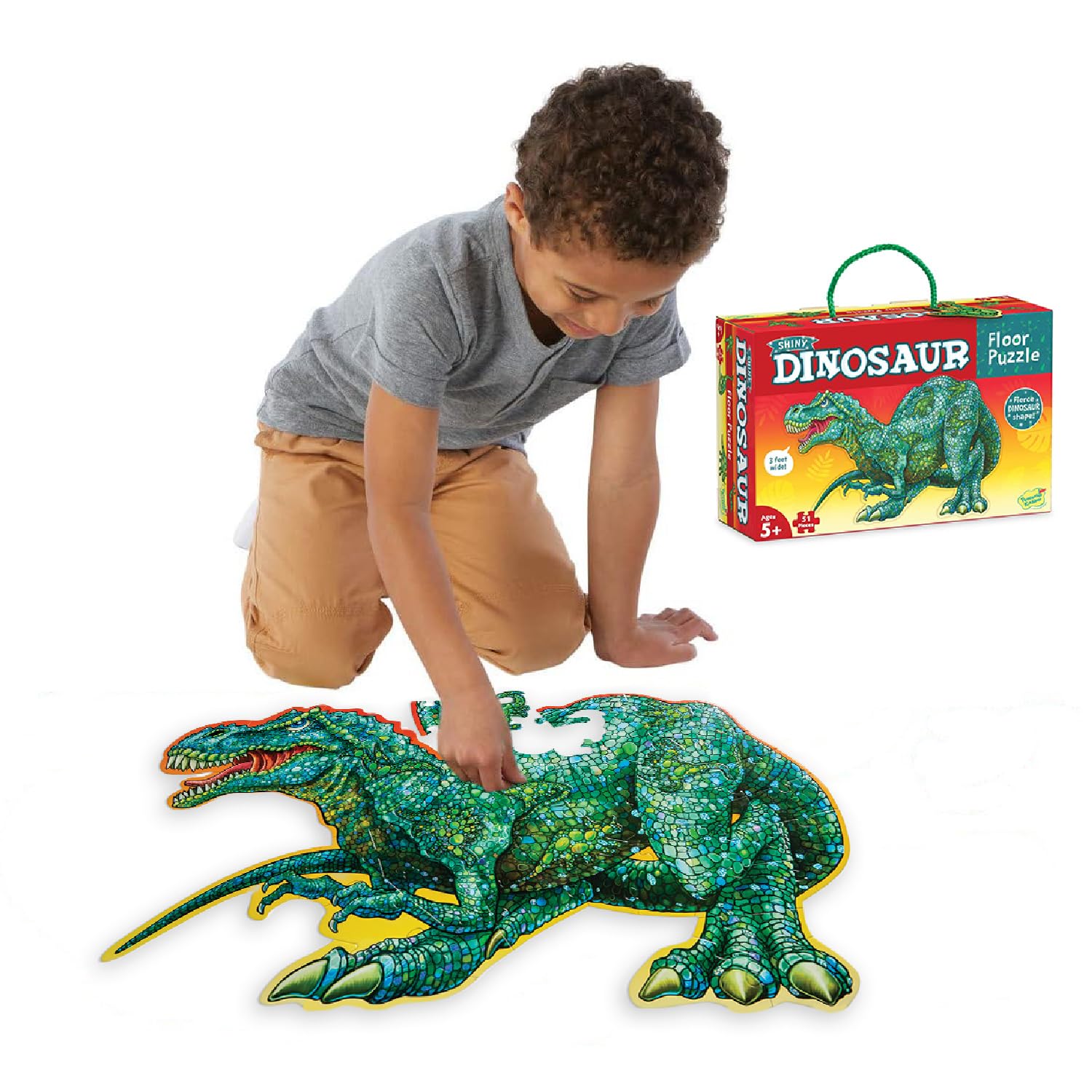 PEACEABLE KINGDOM Shiny Dinosaur Floor Puzzle, 1 EA