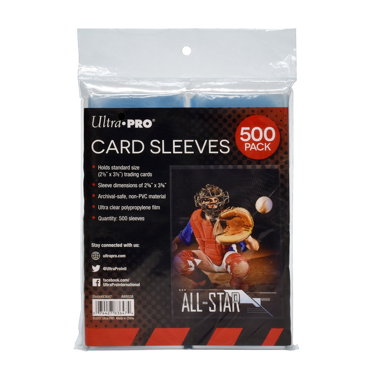 Ultra PRO Clear Card Sleeves for Standard Size Trading Cards measuring 2.5&quot; x 3.5&quot; (500 count pack)