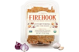 Firehook Everything Like the Bagel Crackers – Artisan baked, Uniquely Crunchy, Inspired by Classic Bagel Seasoning – Organic, Non-GMO, Kosher – 5.5 oz Box