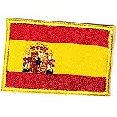 Spain National Flag Patches Size Mini 1.1X1.6 inches. Spain Country Flag Military Tactical Embroidered Patch Embroidery Iron On Sewing Logo Jacket Polo T- Shirt Hat Backpacks (13)