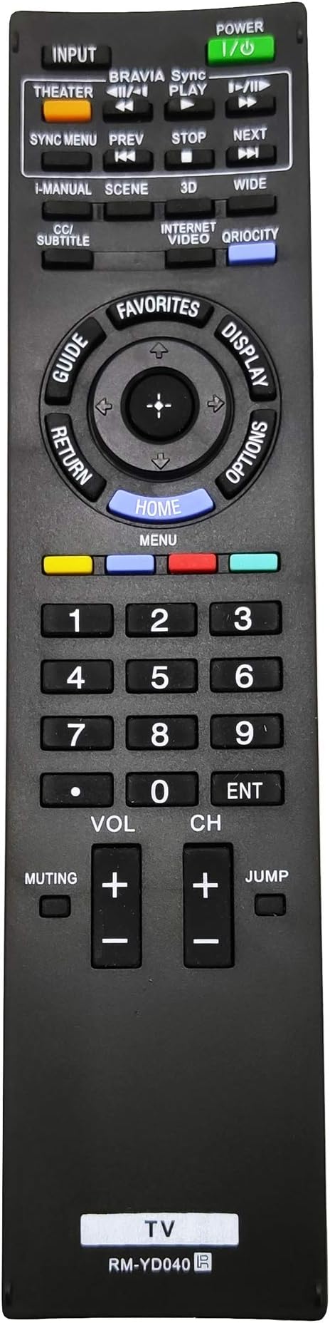 RM-YD040 TV Remote Control for Sony KDL-55HX800, KDL-46HX800, KDL-40HX800, XBR-52HX909, XBR-46HX909 and More Television Models