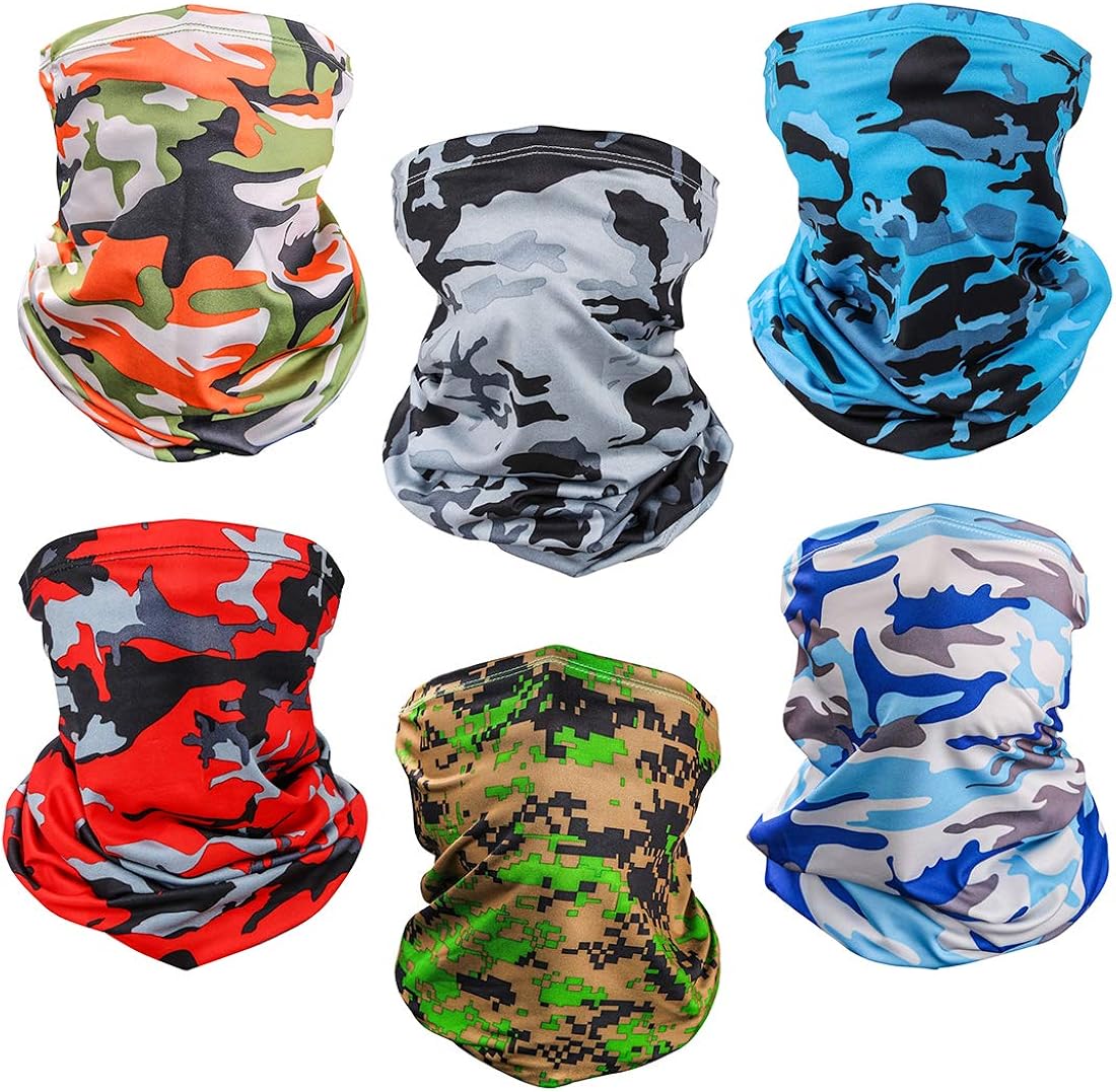 6 Piece Balaclava Face Mask Bandana,Sun UV Protection Neck Gaiter Mask