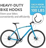IMPRESA 4 Pack XL Bike Hooks Heavy Duty Garage Storage Wall Ceiling Mount 45kg view 2