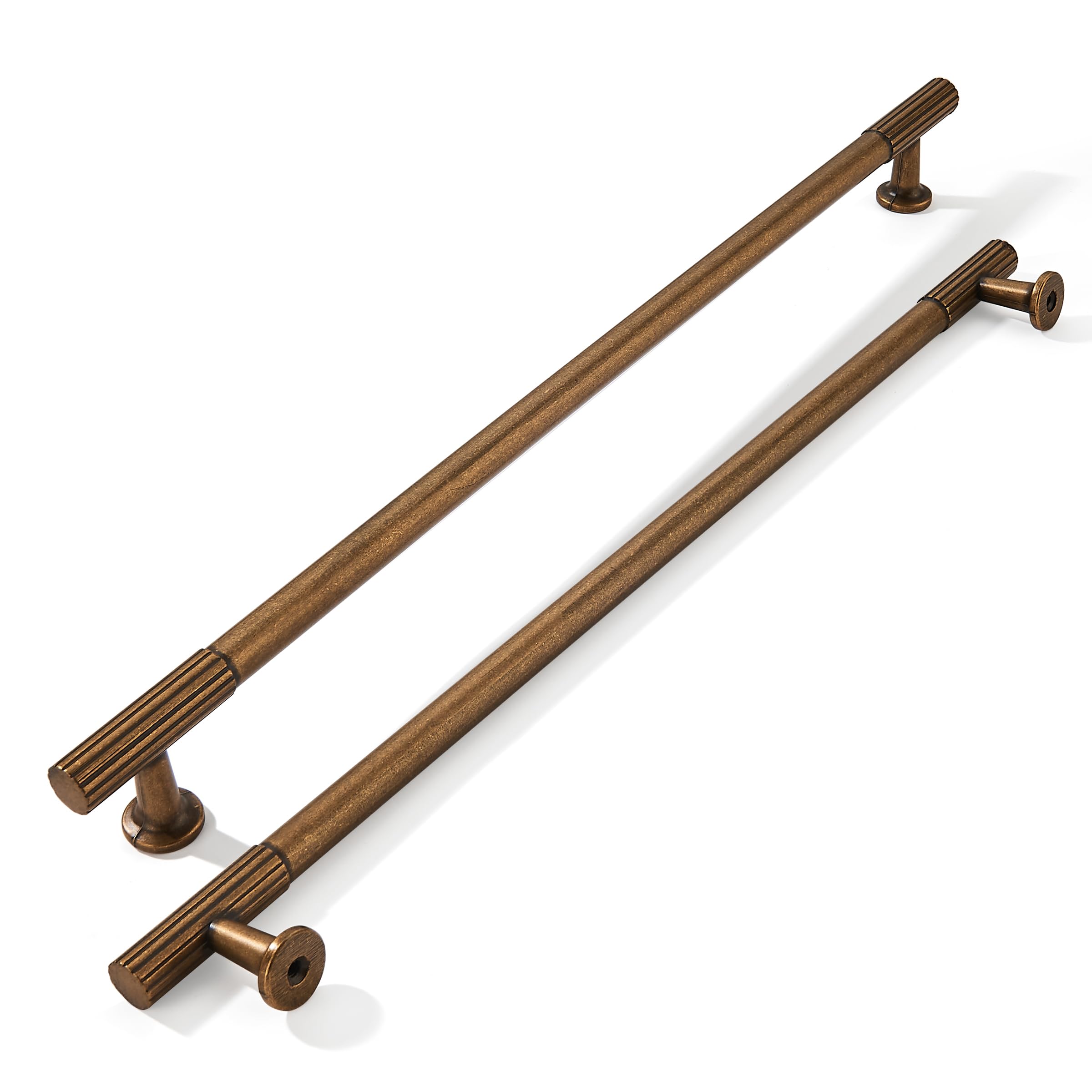 Photo 1 of khtumeware 12 Inch Hole Center 2 Pack Antique Brass Heavy Duty Solid Vintage Brass Cabinet Pulls, Kitchen Drawer Handles, for Dresser cabinets, cabinets, Door cabinets, Hardware