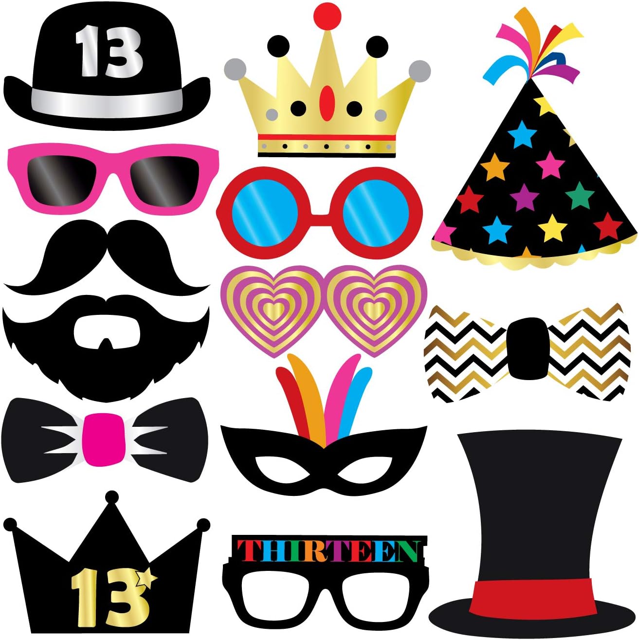 13th Birthday Photo Booth Party Props - 40 Pieces - Funny Official Teenager Birthday Party Supplies, Decorations and Favors - Image 5