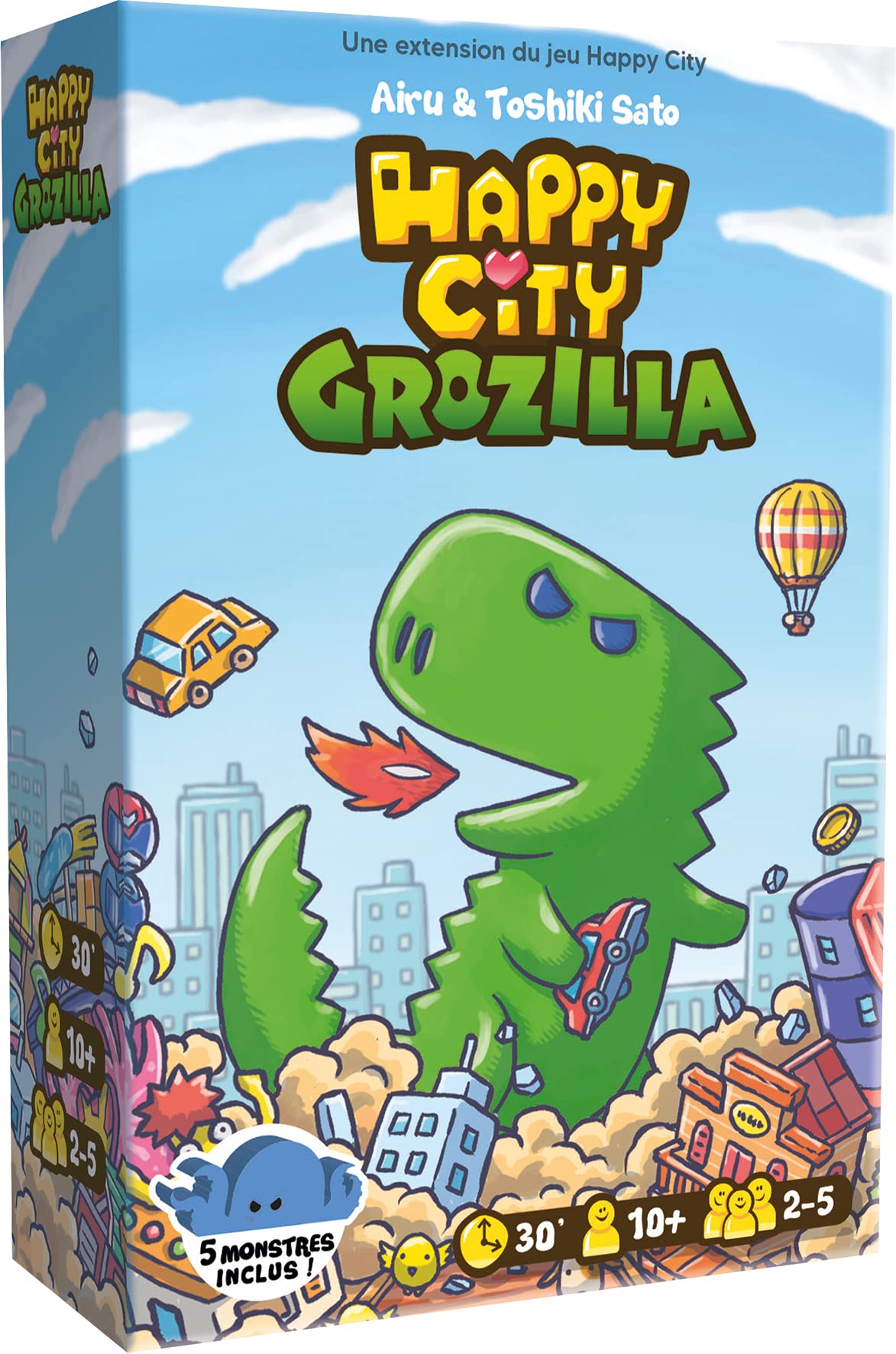 Asmodee Cocktail Games Happy City - Expansion: Grozilla - Board Games - Card Games - Family Game - Child Game from 10 Years - 2 to 5 Players - 30 Min - French Version