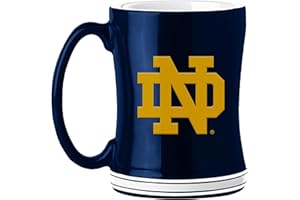 Logo Brands Notre Dame Fighting Irish 14oz Relief Mug- Officially Licensed Mug, Sculpted 3D Logo and Team Colors – Comfortable Handle and Glossy Finish for College Sports Fans