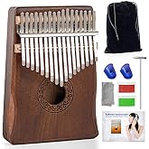 Kalimba Thumb Piano 17 Keys Finger Piano with Instruction | Solid Wood Thumb Piano for Beginners Adults, Portable Finger Piano with Instruction - I deal Musical Gift for Relaxation