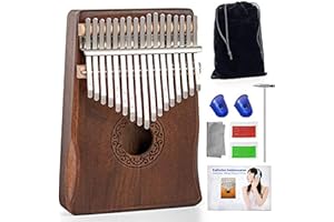 UCUBER Kalimba Thumb Piano 17 Keys, Solid Wood Thumb Piano for Beginners Adults, Portable Finger Piano with Instruction - Ideal Musical Gift for Relaxation