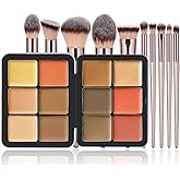 JasCherry Makeup Kit, 12 Colors Vegan Eyeshadow Concealer Palette with 10 Professional Champagne Gold Makeup Brushes Set, Cruelty-Free, Gift Set for Women, Teens, Beginners(A)