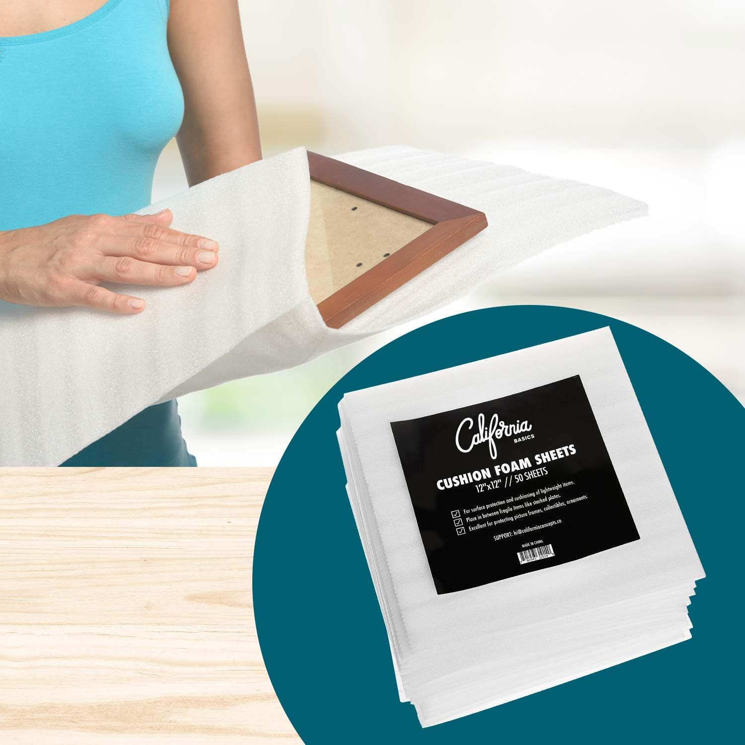 USA Moving Supply Cushion Foam Sheets 12” x 12” (50 Count), Packing Foam Supplies for Moving, Safely Wrap Dishes, Glasses & Furniture Legs: Toys & Games