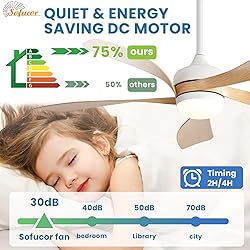 Sofucor 52" Smart Ceiling Fan, Indoor/Outdoor