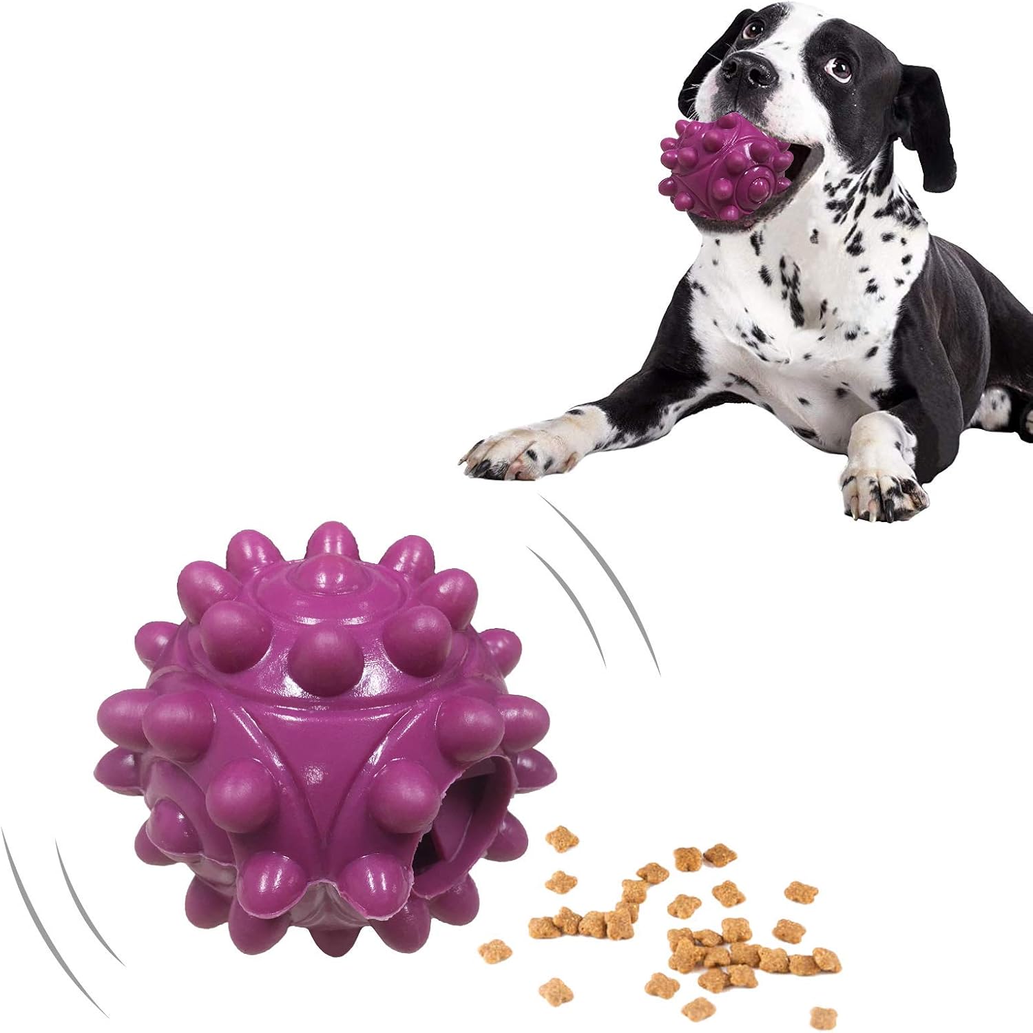 LIDLOK Puppy Teething Chew Toys Natural Rubber Dog Ball Toy Food Treat Feeder Toy Dispensing Dog Toys Tough Indestructible Dog Chew Toy for Small Medium Dogs Puppies