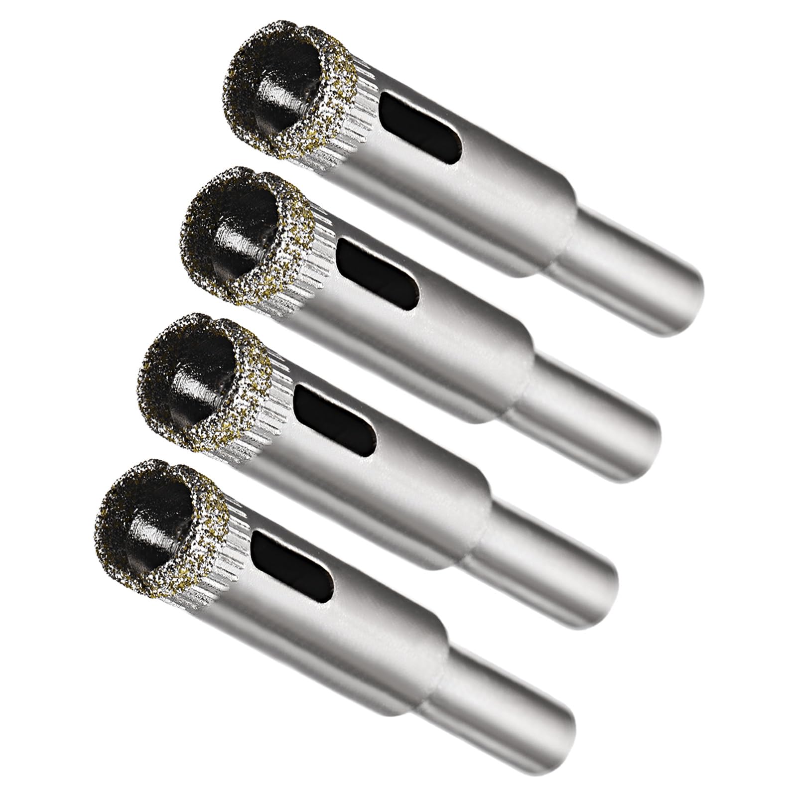CoCud Diamond Hole Saws Drill Bits, 10mm / 3/8" Drilling Diameter, Nickel Plated 45# Steel Drill Bit - (Applications: for Glass Ceramic Tiles Marble Stone), 4-Pieces