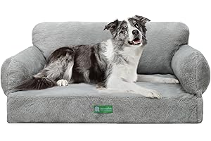 MEWOOFUN Orthopedic Dog Bed Sofa for Small Medium Dogs, Cat Bed for Indoor Cats, Egg- Foam Pet Bed Dog Couch with Removable Washable Cover and Non-Slip Bottom (Large, Grey)