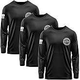 3 Pack Custom Shirts for Men, Long Sleeve Hi Visibility T Shirt Safety Customized Workwear Company Uniform Tops Black