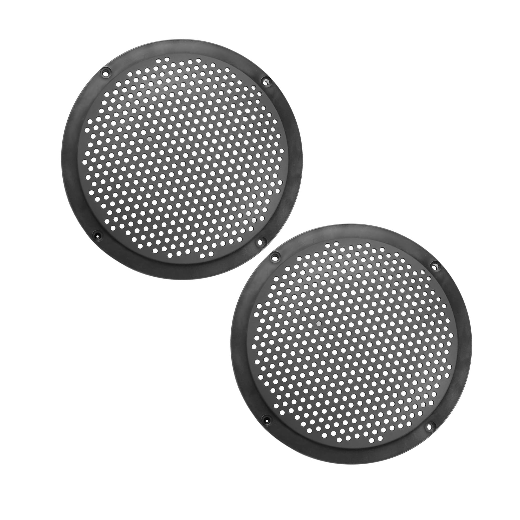 MACHSWON 2pcs 6'' Plastic Audio Speaker Cover Mesh Subwoofer Grill Horn Guard Decorative Circle Grille Protector Black for Auto Car