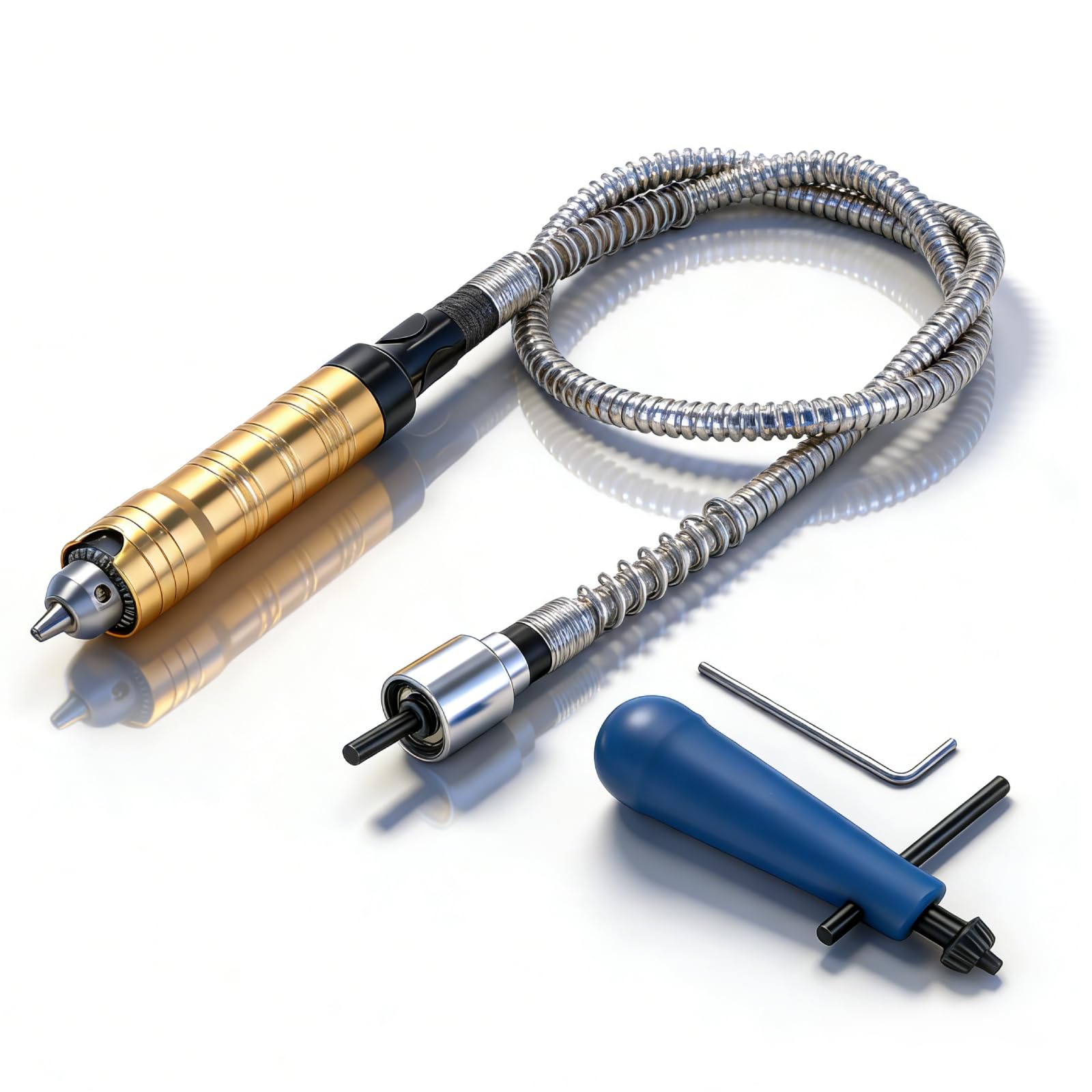 Nimomo Flexible Drill Shaft Extension Chuck Key Adapter, Flexible Attachment for Drill Rotary Grinder Tool Keyless Chuck Compatible Tool