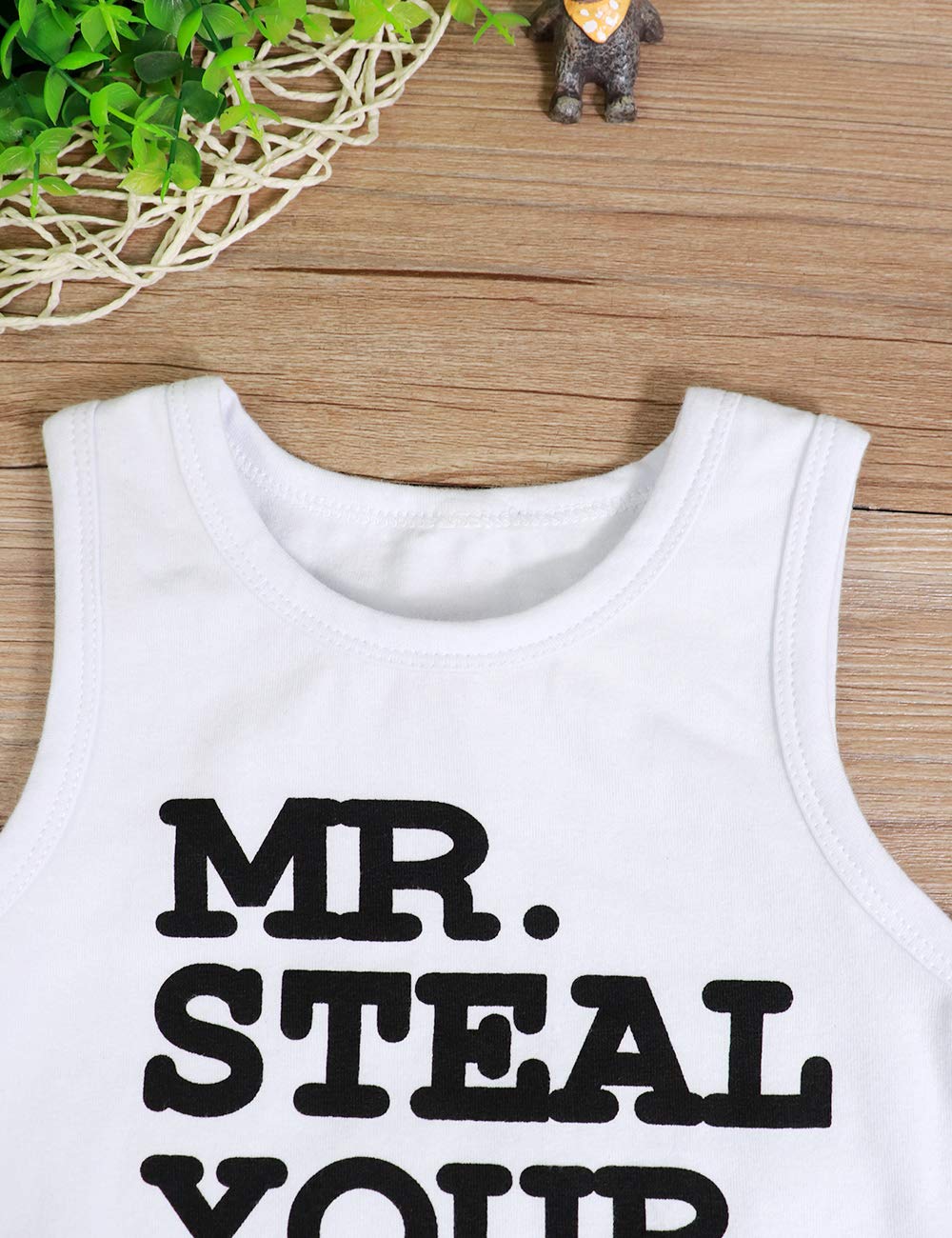 Toddler Baby Infant Boy Clothes Mr Steal Your Girl Vest +Camouflage Shorts Outfit Set（612