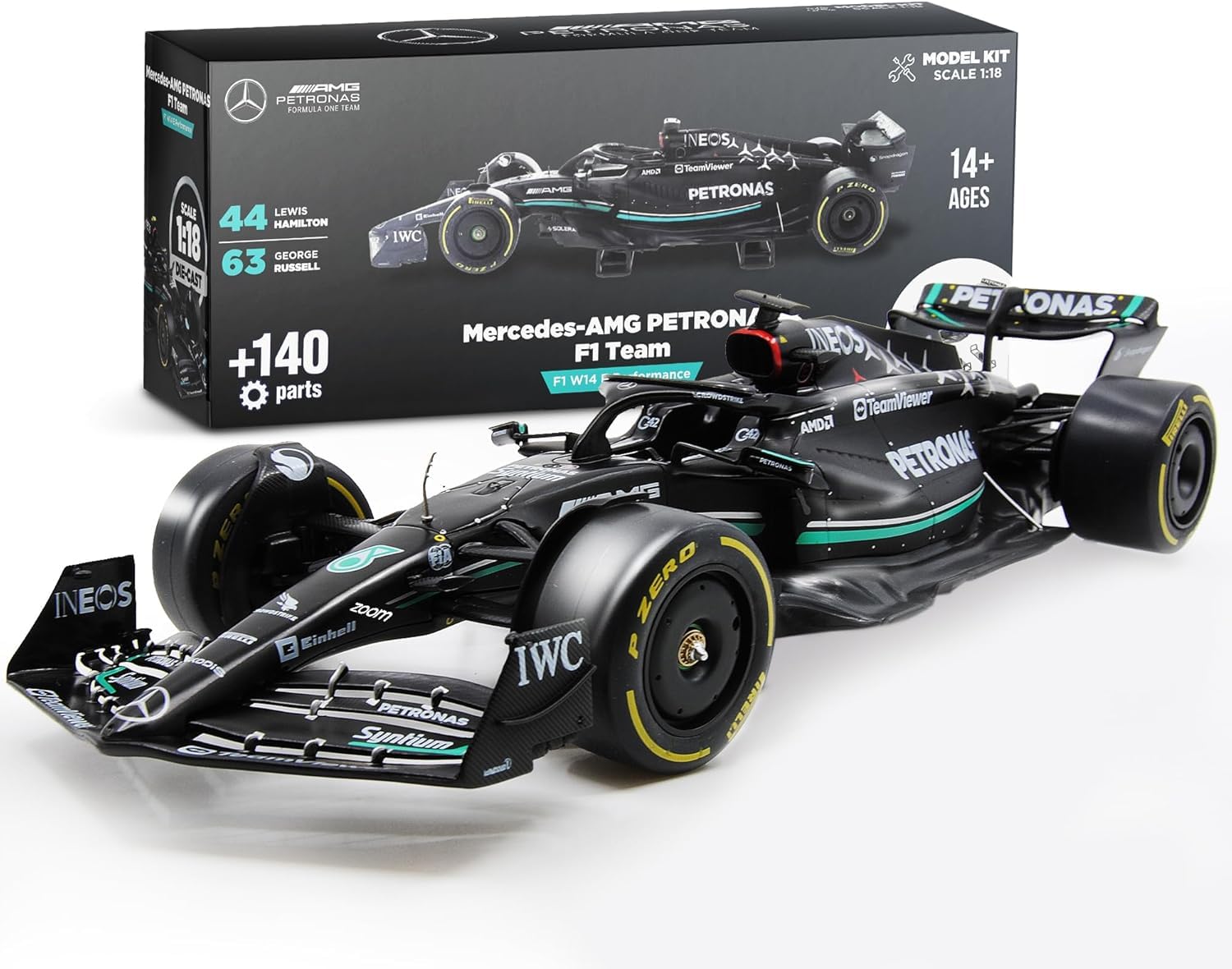 Photo 1 of *USED*
LUPPA Formula 1 AMG W14 Model Kit - 1:18 Scale Racing F1 AMG W14 E Performance Model Inspired by Lewis Hamilton & George Russell Building kit, Collectible diecast, 140 Pieces