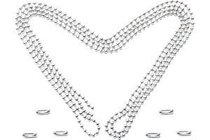 ACEPLE Ceiling Fan Pull Chain, 60 Inch Pull Chain Extension for Ceiling Fans and Light Fixture, Rust Proof Stainless Steel Ball Chain with Matching Connectors (3mm Diameter, Silver)