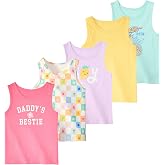 Garanimals Baby &amp; Toddler Girl Tank Top, Size 0-6T, Multi-Pack | Everyday Machine-Washable Kid's Clothes, Kid's Sleeveless Tees, Comfortable Everyday Outfits, OEKO-TEX Standard 100 Certified