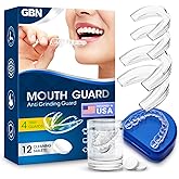 GBN Mouth Guard for Sleeping - Comfort Fit Night Guards for Nighttime Use - Reusable Mouthguard, Nightguards for Adults Includes 2 Sizes & 1 Travel Case