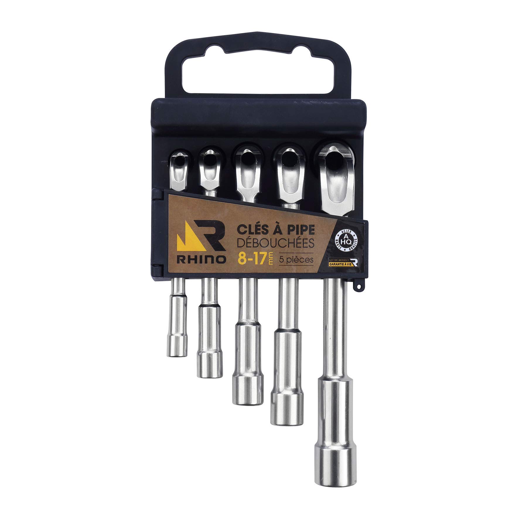 Rhino Set of 5 Loose Tube Wrenches, 8-17 mm Steel, Satin Finish, 6/12 Point, 0.735 kg