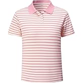 COZYPOIN Boys Girls Polo Shirts Striped Short Sleeve Golf T Shirt School Button Collared Tee for Kids, 5-14 Years