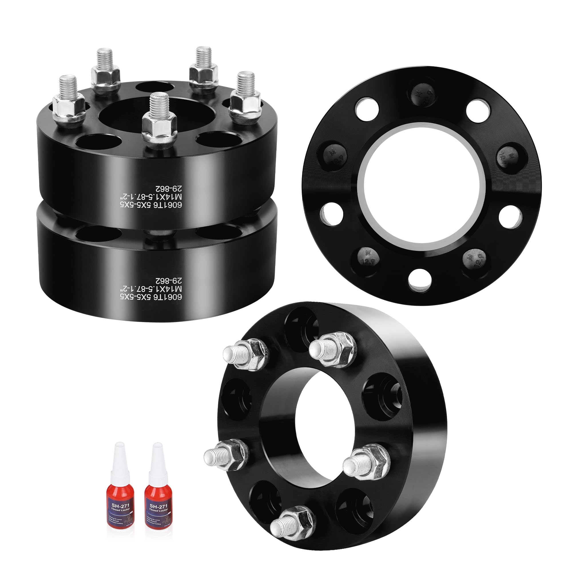 Photo 1 of YIZBAP 5x5 Wheel spacers for Wrangler JL Grand Cherokee WK2 Gladiator JT Durango, 2 inch 5x127 Wheel spacers 87.1mm Hub bore with 14x1.5 Thread Pitch