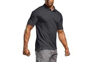 CQR Men's Polo Shirt, Long and Short Sleeve Tactical Shirts, Dry Fit Lightweight Golf Shirts, Outdoor UPF 50+ Pique Shirt