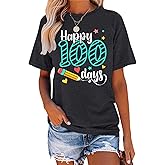 YZMI 100 Days of School Shirt for Women Teacher Graphic Short Sleeve Tshirt School Days Tee Tops