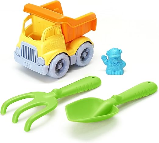 Green Toys Sand Water Play Dumper Toy with Rake Shovel