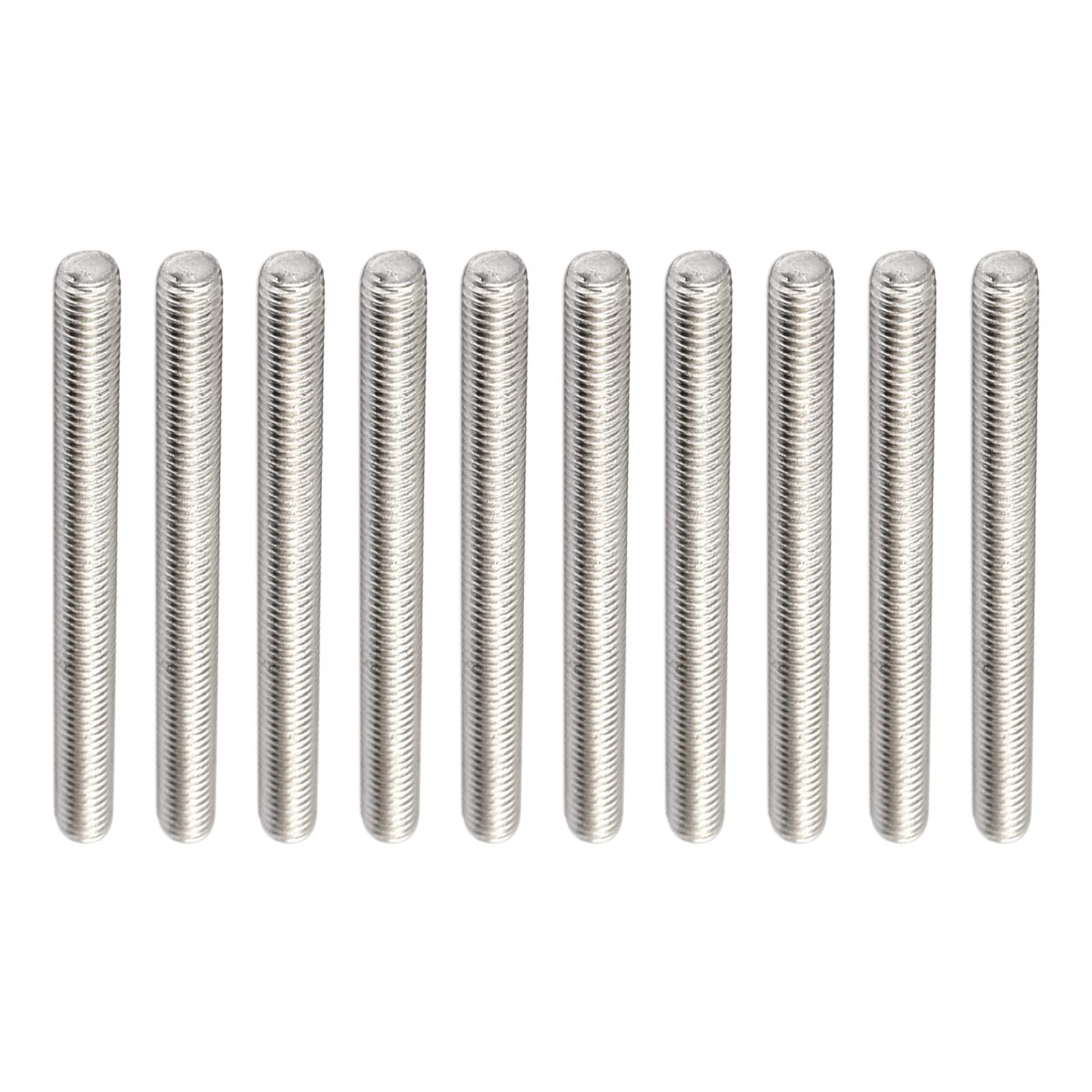 Rebower Fully Threaded Rod 304 Stainless Steel Rod Bar Studs, [for Hangers and Clamps and U-Bolts] - M8 x 100mm Male Threaded /Silver/10Pack — image 1