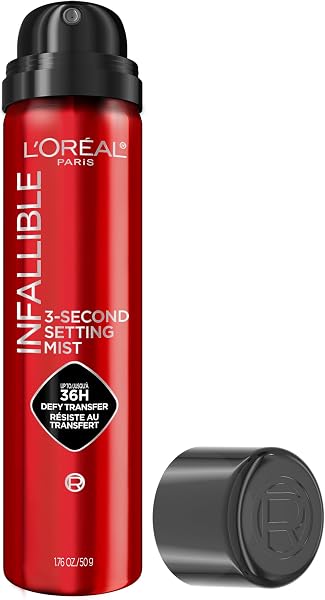 L'Oreal Paris Infallible 3-Second Setting Spray Mist, Microfine Mist for up to 36HR Wear, Clear, 1.76 oz