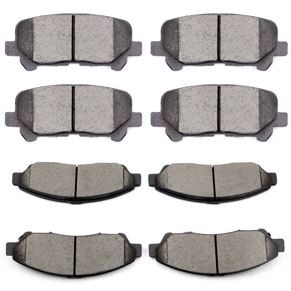 cciyu D1281 D1280 8pcs Front & Rear Ceramic Brake