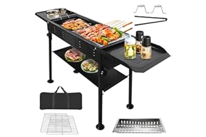 VACHAN Portable Charcoal Grills for Outdoor BBQ, Foldable Kabob Barbecue Grill for Camping Hibachi BBQ Griddle Lamb Skewer in Garden Backyard Party Picnic Travel Outdoor Cooking